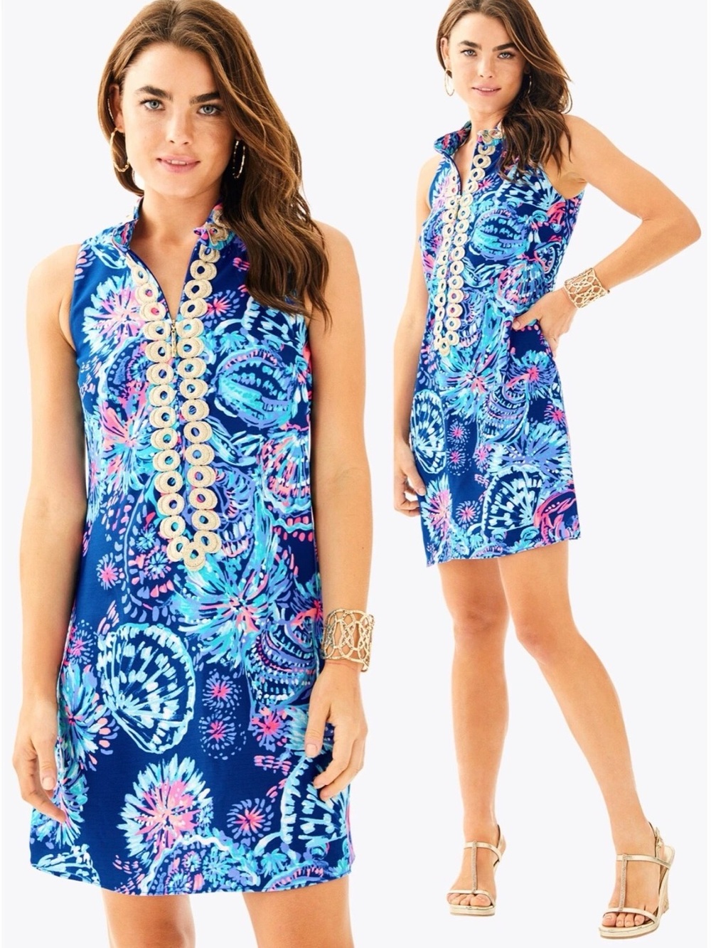 NWT Lilly Pulitzer Jane Deep Indigo Gypsea Girl Shift Dress Sz 6